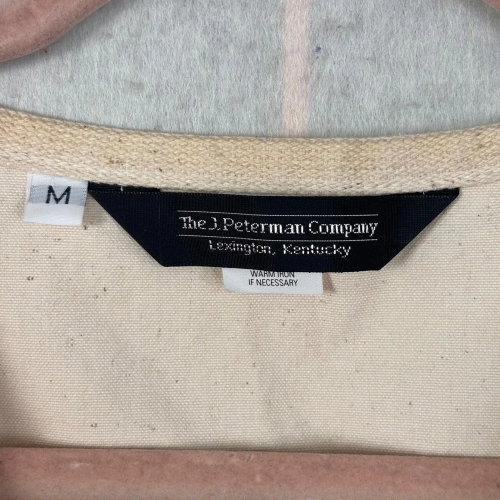 J Peterman Company Mens‎ Cotton Canvas Safari Utility Vest Cream Natural Medium